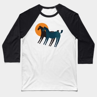 Horses and sun Baseball T-Shirt